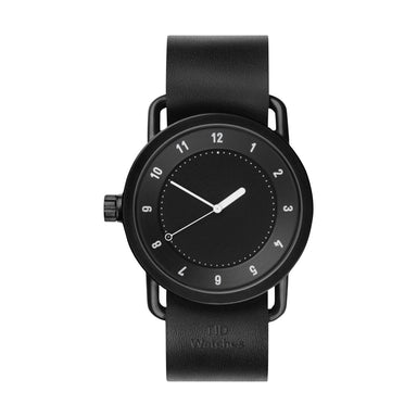 TID Watches TID Watch 40mm No.1 Black w/ Black Leather Wristband